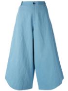 Société Anonyme - Summer Cropped Trousers - Women - Cotton/linen/flax - 40, Blue, Cotton/linen/flax