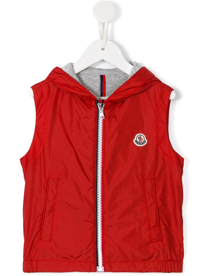 Moncler Kids Hooded Vest, Boy's, Size: 12 Yrs, Red