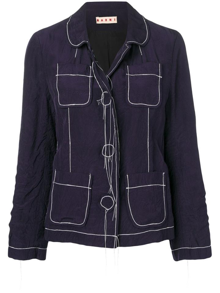 Marni Stitch Detail Jacket - Blue