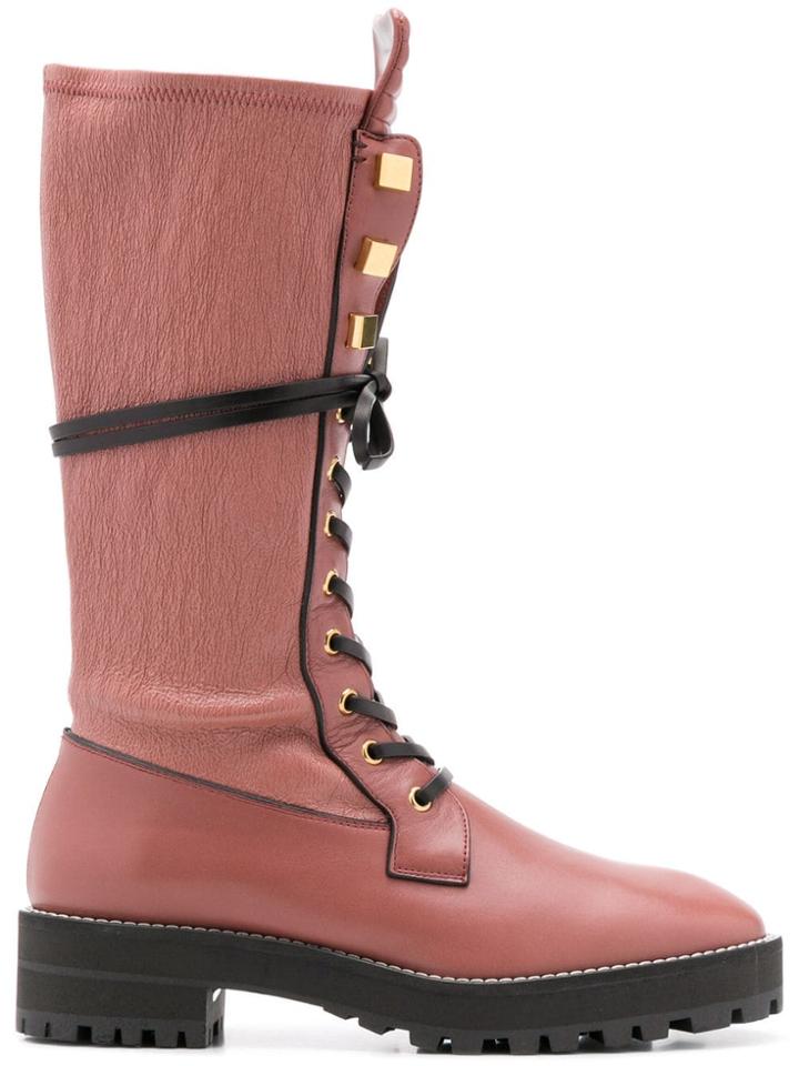 Stuart Weitzman Elspeth Turin Boots Oversized T - Pink