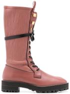 Stuart Weitzman Elspeth Turin Boots Oversized T - Pink