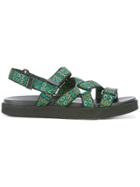 Msgm Geometric Pattern Straps Sandals - Green