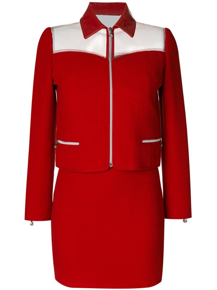 Versace Vintage Insert Jacket & Dress Set - Red