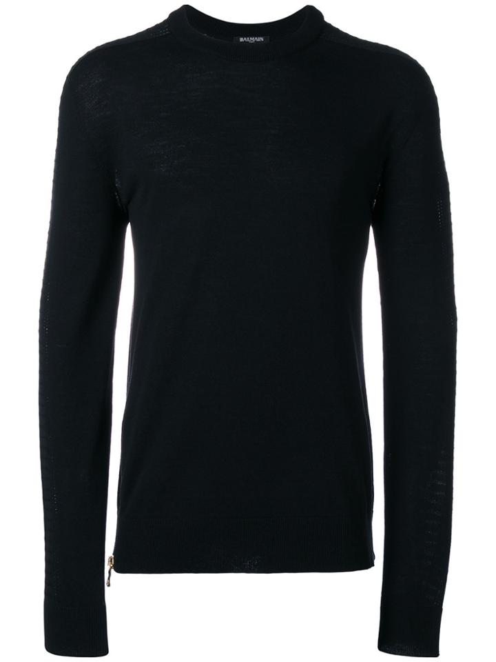Balmain Side Zip Jumper - Black