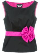 Boutique Moschino Bow Detail Sleeveless Top, Women's, Size: 40, Black, Polyester/acetate/rayon
