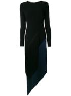 Stella Mccartney Asymmetric Fringed Dress - Black