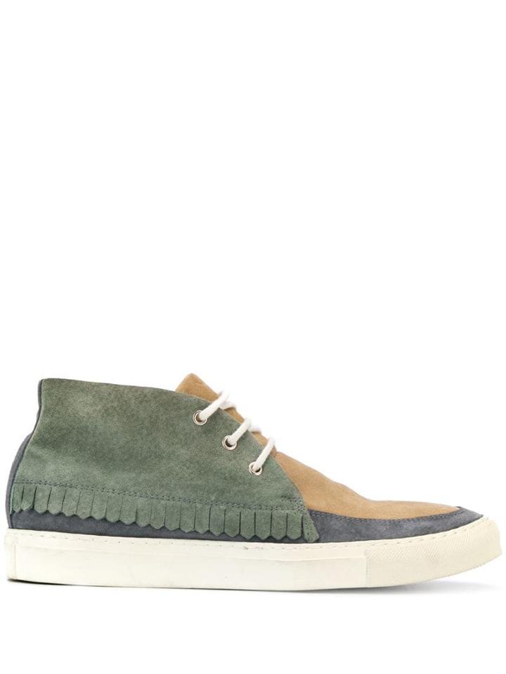 Comme Des Garçons Pre-owned Patchwork Lace-up Sneakers - Green