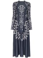 Gmbh Printed Logo Detail Maxi Dress - Blue