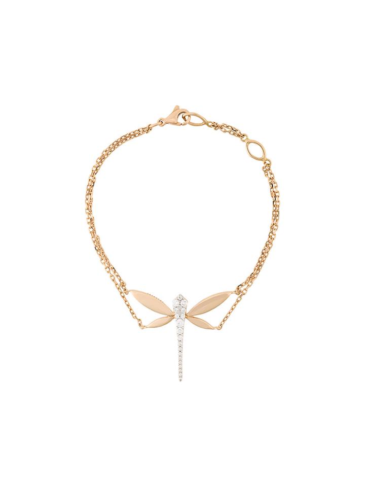 Anapsara Diamond Dragonfly Bracelet - Metallic