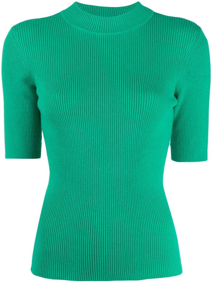 Ymc Short Sleeved Knitted Top - Green
