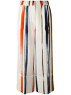 Sonia Rykiel - Painted-stripe Trousers - Women - Silk - 38, Nude/neutrals, Silk
