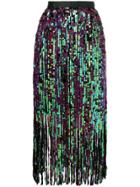 Manoush Fringe Sequin Skirt - Black