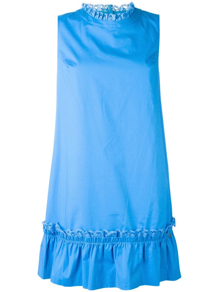 Twin-set Sleeveless Peplum Dress, Women's, Size: 44, Blue, Cotton/spandex/elastane/polyamide