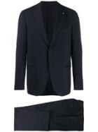 Lardini Single-breasted Cotton Suit - Blue