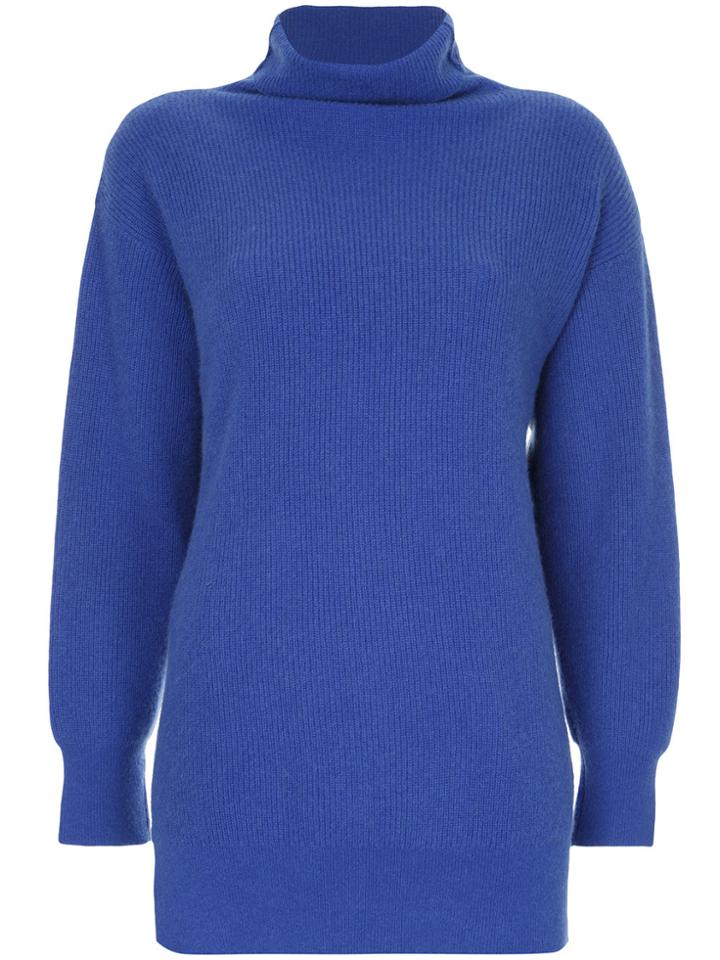 Des Prés Oversized Rib Knit Sweater - Blue