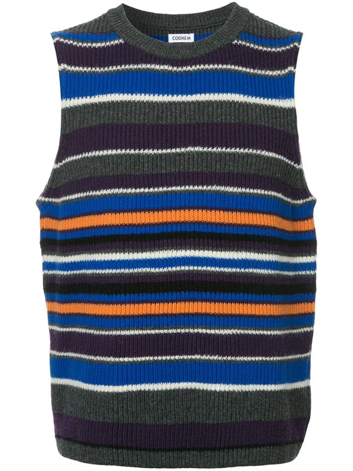Coohem Ribbed Knit Vest - Blue