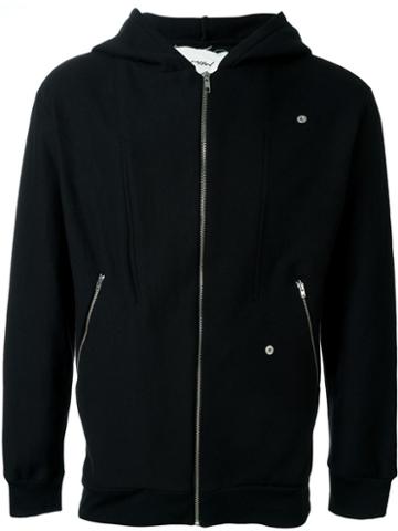 Mow Zip Up Elastic Cuff And Waist Hoodie, Men's, Size: L, Black, Cotton