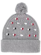 Markus Lupfer 'hearts' Embellished Beanie, Women's, Grey, Wool
