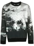 Just Cavalli Palm Print Sweatshirt - Black