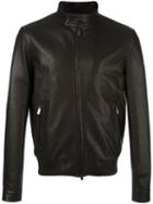 Tod's Band Collar Leather Jacket, Men's, Size: Large, Brown, Lamb Skin/viscose/polyester