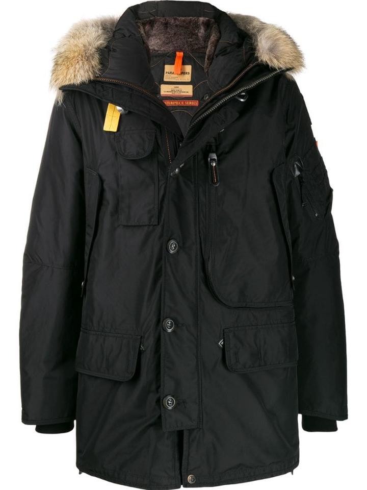 Parajumpers Fur Hooded Puffer Coat - Black