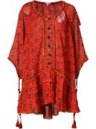 Poupette St Barth - Floral Print Beach Dress - Women - Cotton - One Size, Women's, Red, Cotton