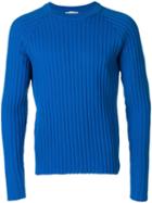 Ami Paris Ribbed Raglan Sleeves Sweater - Blue