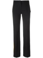 No21 Striped Laterals Trousers, Women's, Size: 38, Black, Viscose/cupro/spandex/elastane