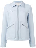 Mm6 Maison Margiela Short Crepe Jacket, Women's, Size: 40, Blue, Polyester/viscose