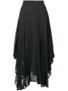 Twin-set Asymmetric Full Skirt - Black