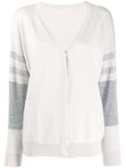 Peserico Stripe-detail Cardigan - Neutrals