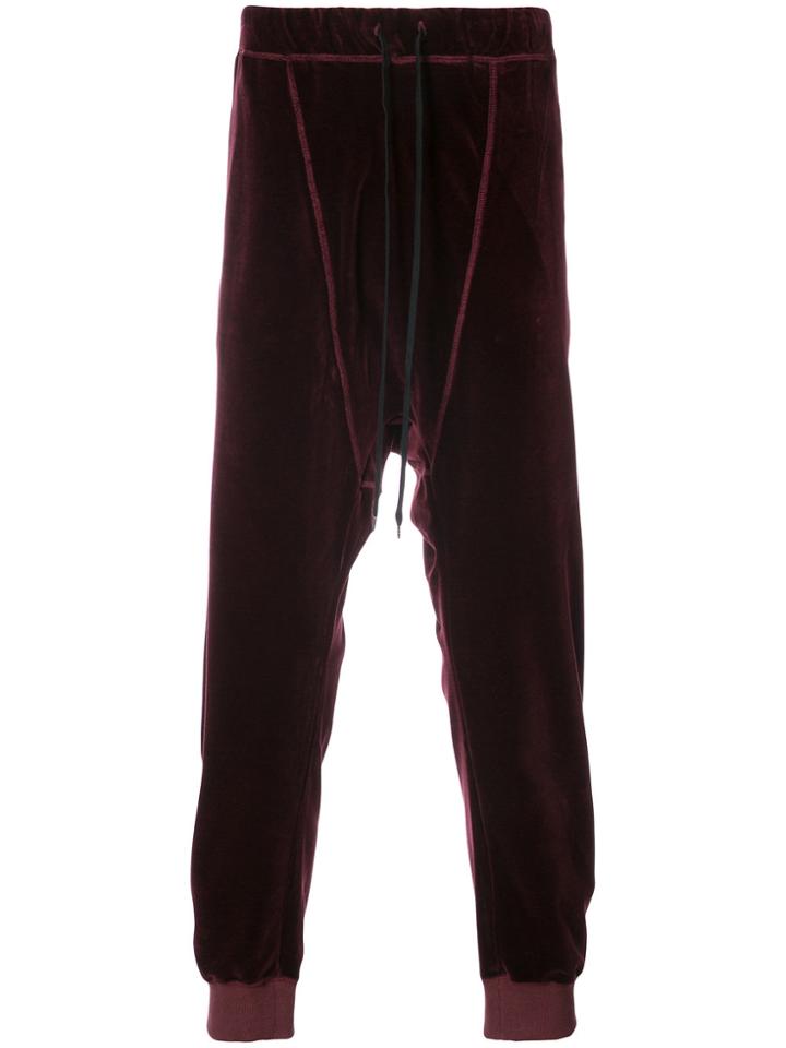 Individual Sentiments Velvet Sweat Pants - Red