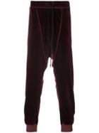 Individual Sentiments Velvet Sweat Pants - Red