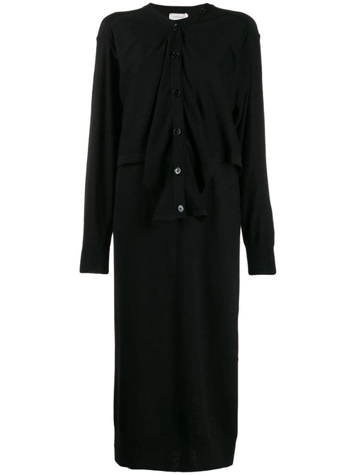 Lemaire Layered Knitted Midi Dress - Black