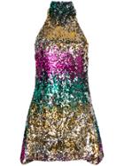Halpern Sequined Halter Mini Dress - Multicolour