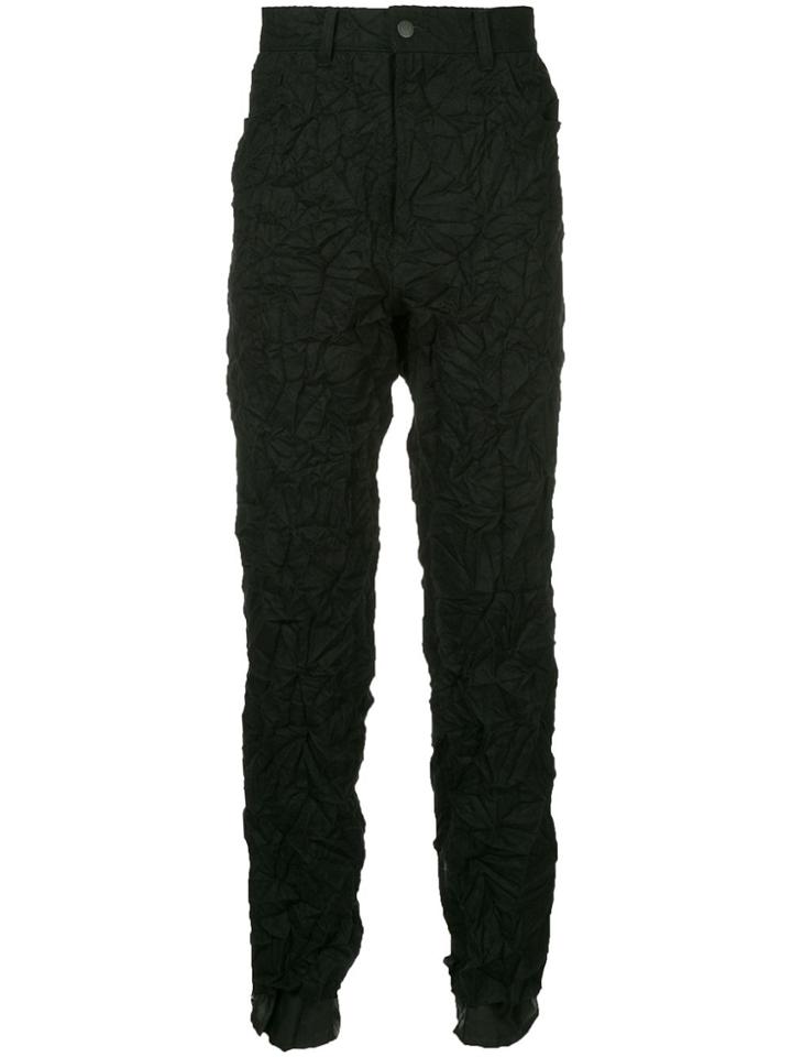 Facetasm Crumpled Effect Trousers - Black