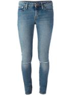 Saint Laurent Stone Washed Jeans, Women's, Size: 29, Blue, Cotton/spandex/elastane