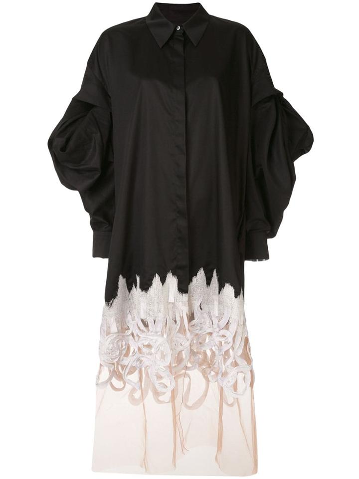 Litkovskaya Contrast Panel Shirt Dress - Black