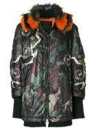 Ermanno Scervino Dragon Embroidered Bomber Jacket With Detachable Fox