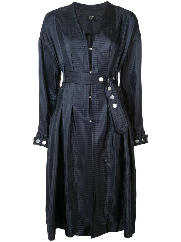 Creatures Of The Wind - 'janina' Coat - Women - Silk/cotton/polyamide - 4, Blue, Silk/cotton/polyamide