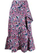 La Doublej Jazzy Ruffled Midi Skirt - Pink