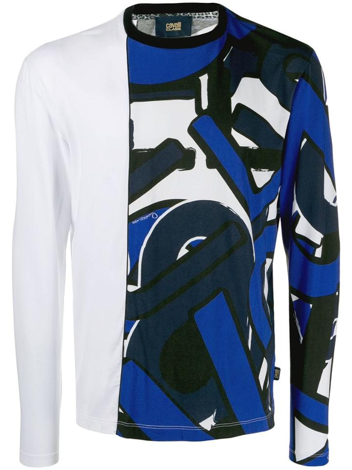 Cavalli Class Printed Jersey Top - Blue