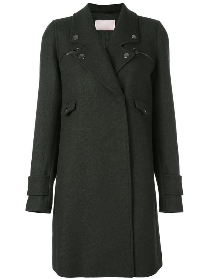 Giamba Military Coat, Women's, Size: 42, Green, Acrylic/polyamide/cupro/wool