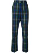 Msgm High Waist Check Trousers - Black