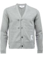 Thom Browne - V-neck Cardigan - Men - Cotton/nylon/polyurethane/cupro - 0, Grey, Cotton/nylon/polyurethane/cupro