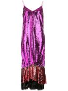 Sachin & Babi Maslak Sequin Slip Dress - Pink & Purple
