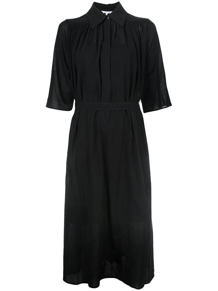 Helmut Lang Belted Shirt Dress, Women's, Size: Small, Black, Cotton