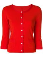 Marc Cain Cropped Sleeved Cardigan - Red