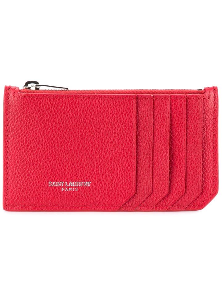 Saint Laurent Zip Pouch - Red
