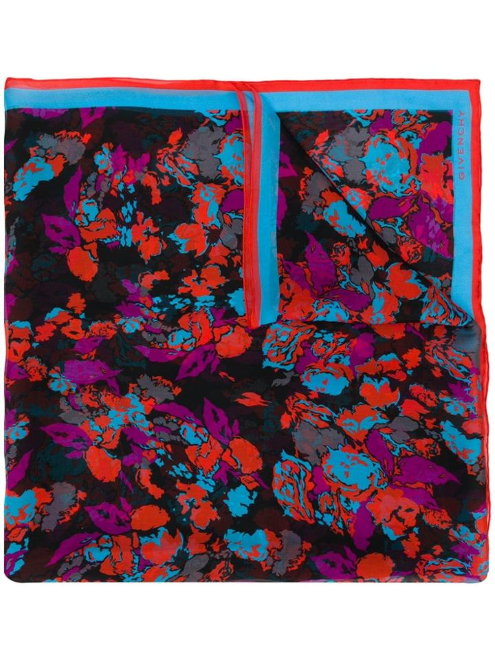 Givenchy Floral Colour-block Scarf - Blue
